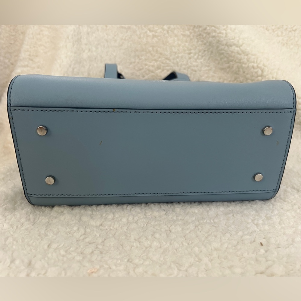 Kate Spade Magnolia Street Eyelet Mini Mina Light Blue Leather Purse, beautiful - Picture 13 of 16
